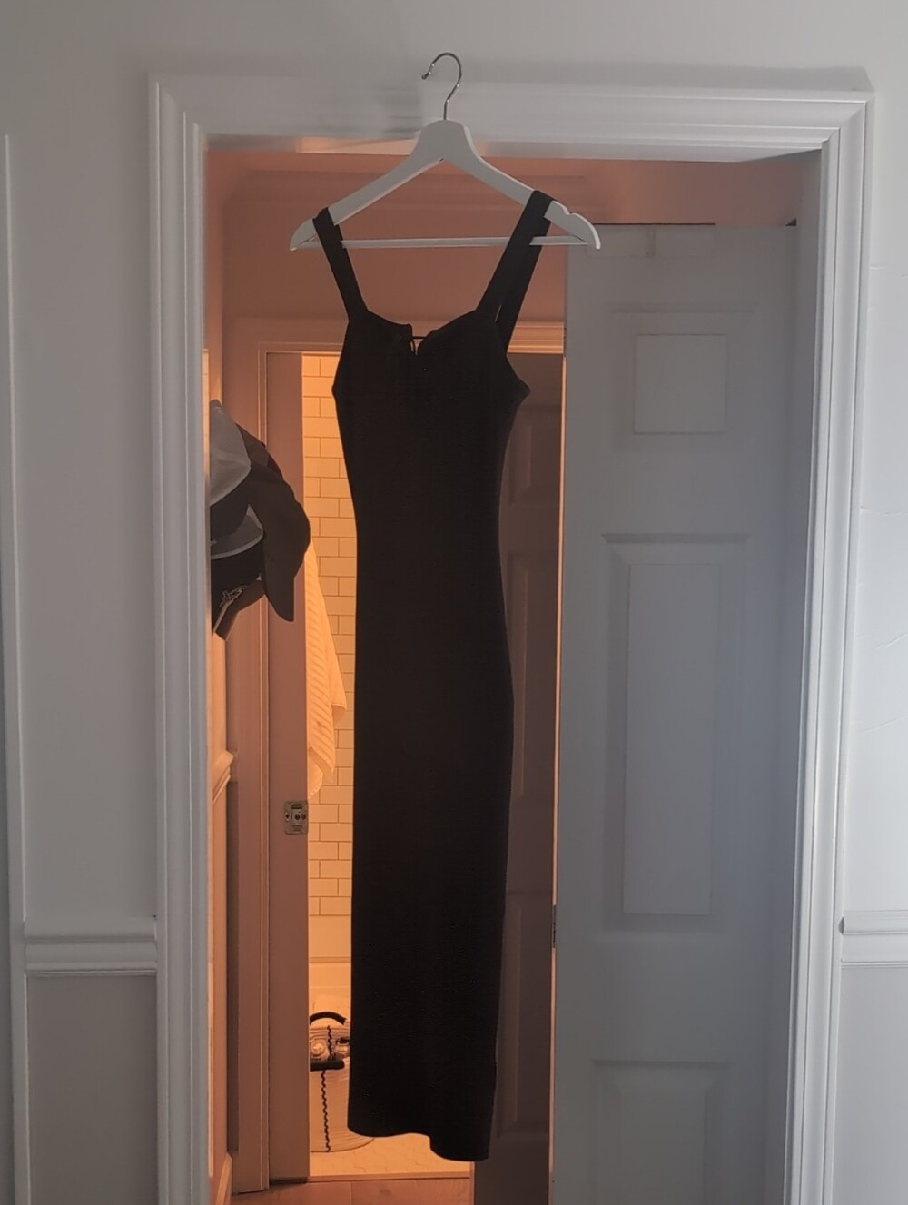 H&M Black Sleeveless Maxi Dress with Square Neck